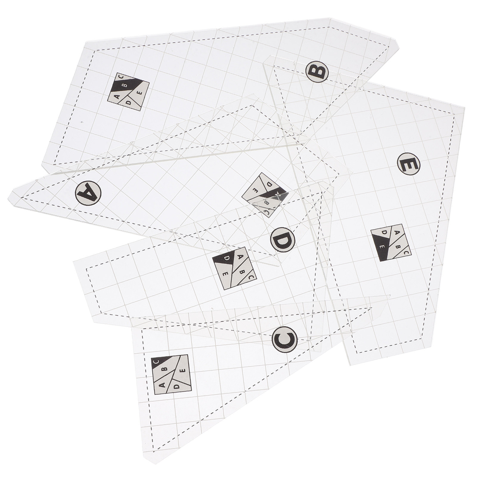 5Pcs Quilting Template Set Acr - Sewing Gauge Ruler 评论和价格